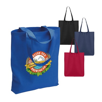 6 oz. 100% Medium Cotton Canvas Bottom Gusset Economy Tote Bag - 9" x 11"